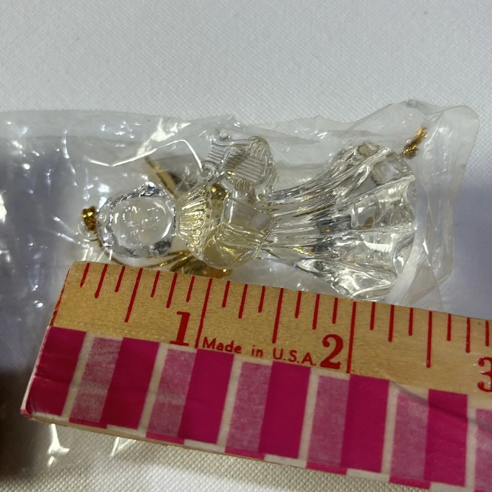 Clear Angel Ornament Set of Three Vintage Clear Angel Ornaments VTG NEW ROMAN